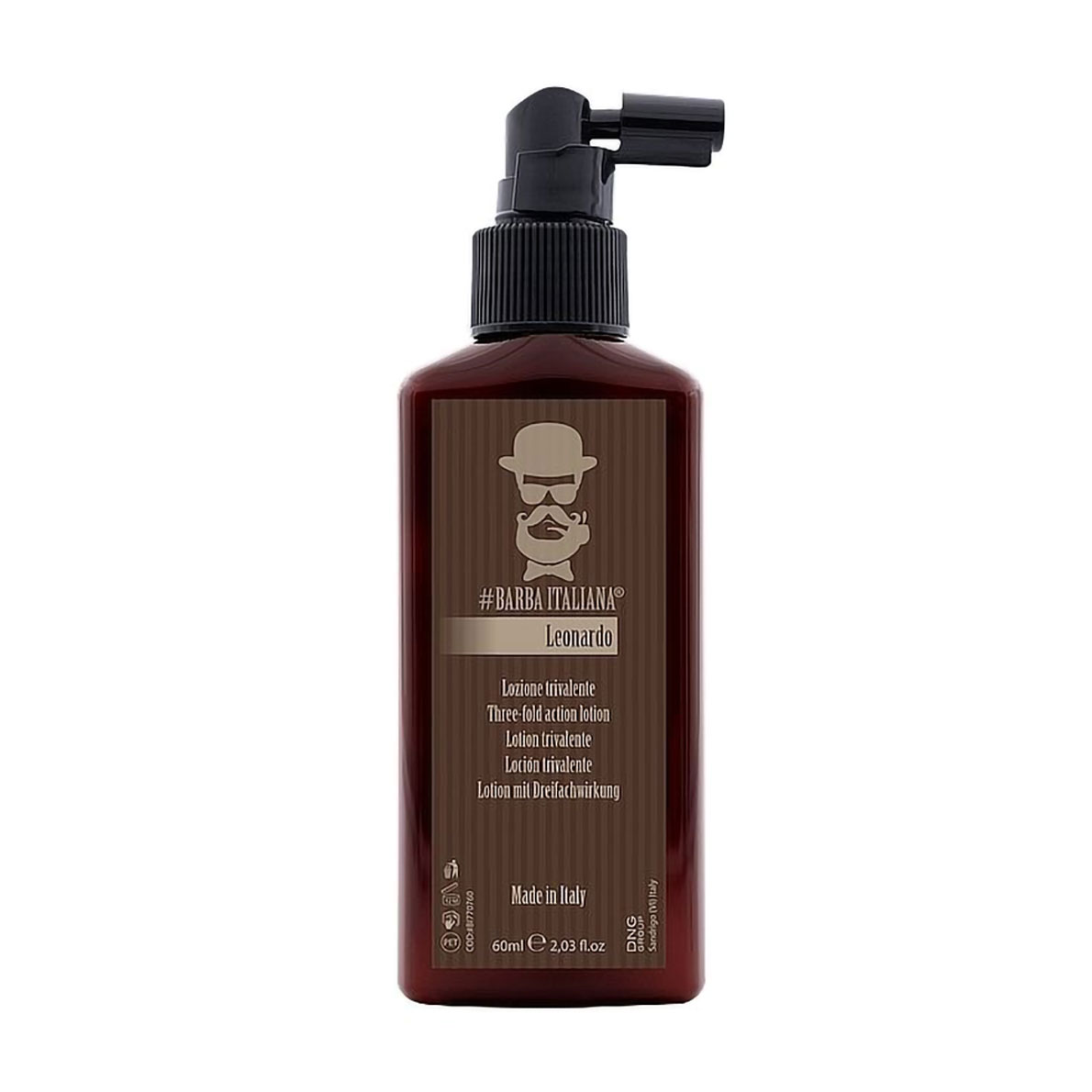 Чоловічий тривалентний лосьйон для шкіри голови Barba Italiana Leonardo Three-Fold Action Lotion, 60 мл